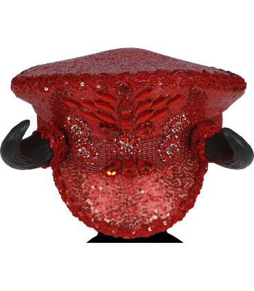 GORRA POLICIA ROJO CON CUERNOS